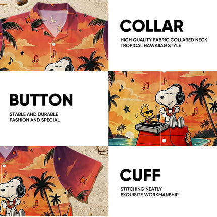 Tropical Sunset Music Beach Summer Hawaiian Shirt
