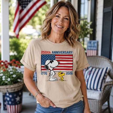 Comfort Colors 250th Anniversary USA Cool Dog Flag T-Shirt