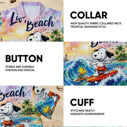 Life Is Beach Enjoy The Waves Tropical Summer Hawaiian Shirt