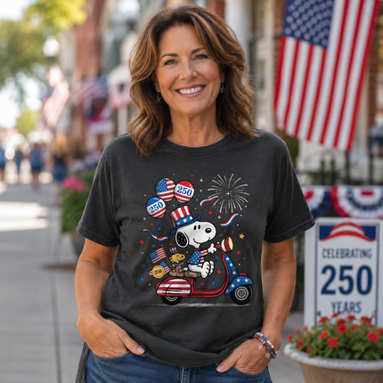 Comfort Colors 250th USA Patriotic Scooter Dog T-Shirt