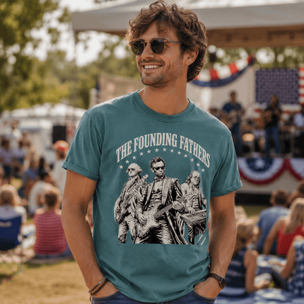Comfort Colors 250th Anniversary USA The Founding Fathers Rock Band T-Shirt