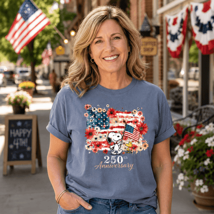 2_f445b378-b622-422a-9778-748a258f7271 - AuraNations - Comfort Colors 250th Anniversary USA Floral Waving Flag Dog T-Shirt - Blue Jean / S - 250TH ANNIVERSARY, ALL, COMFORT COLORS, NO CUSTOM, PRODUCTS, SNPY, TSHIRT