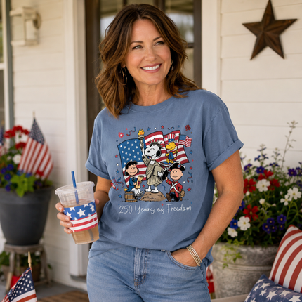 Comfort Colors 250 Years Of Freedom Liberty Flag Historical Squad T-Shirt