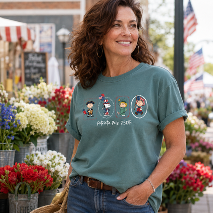 Comfort Colors Patriotic Pals 250th American Milestone Frames T-Shirt