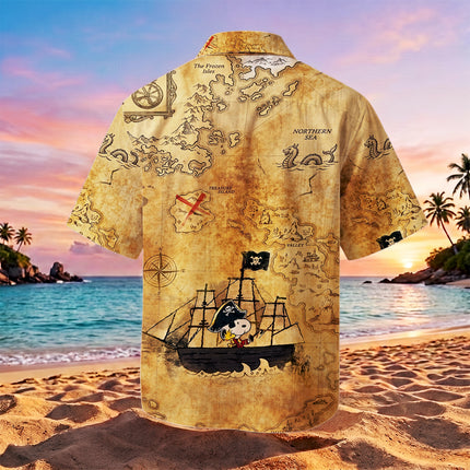 Pirate Treasure Map Adventure Summer Hawaiian Shirt