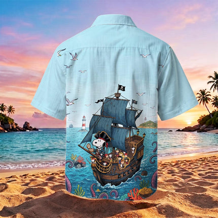 Pirate Ship Ocean Adventure Beach Hawaiian Shirt