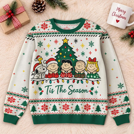 Funny Tis The Season Ugly Sweatshirt Christmas Cartoon Friends