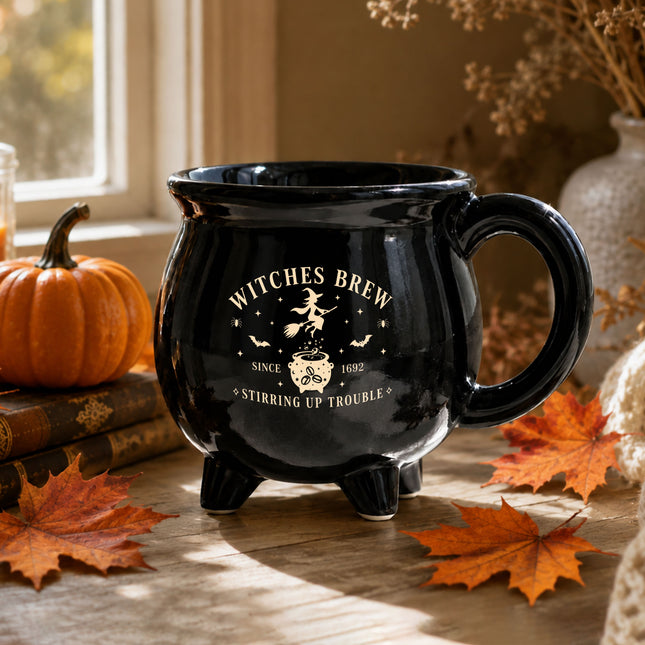 Witches Brew Cauldron Ceramic Mug Halloween Witch Gift