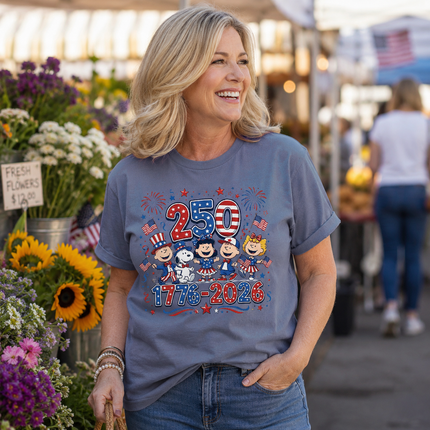 Comfort Colors 250 Years 1776-2026 Patriotic Squad Holiday T-Shirt