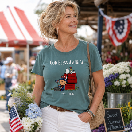 Comfort Colors God Bless America 1776 2026 T-Shirt