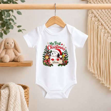 Personalized My First Christmas Baby Name Keepsake Baby Bodysuit