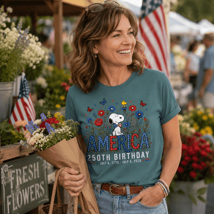 3_1999bd75-2c32-440c-994c-ea1b07278e3f - AuraNations - Comfort Colors America 250th Birthday Bowtie Floral Dog T-Shirt - Blue Jean / S - 250TH ANNIVERSARY, ALL, COMFORT COLORS, NO CUSTOM, PRODUCTS, SNPY, TSHIRT