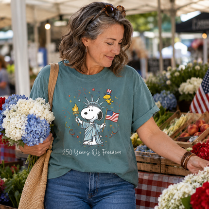 Comfort Colors 250 Years Of Freedom Liberty Patriotic Dog T-Shirt