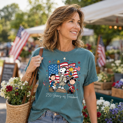 Comfort Colors 250 Years Of Freedom Liberty Flag Historical Squad T-Shirt