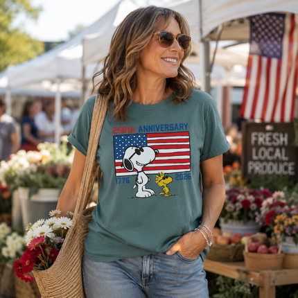 Comfort Colors 250th Anniversary USA Cool Dog Flag T-Shirt