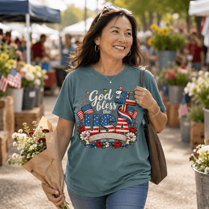 3_2d47189f-e9d2-46ab-9c83-90afb78427c6 - AuraNations - Comfort Colors God Bless The USA 250th Anniversary Cross Dog T-Shirt - White / S - 250TH ANNIVERSARY, ALL, COMFORT COLORS, NO CUSTOM, PRODUCTS, SNPY, TSHIRT