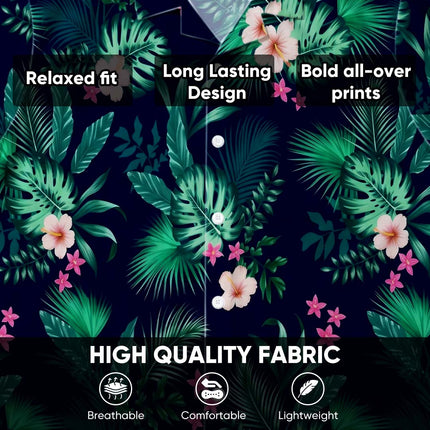 Beach Summer Tropical Green Floral Hawaiian Shirt