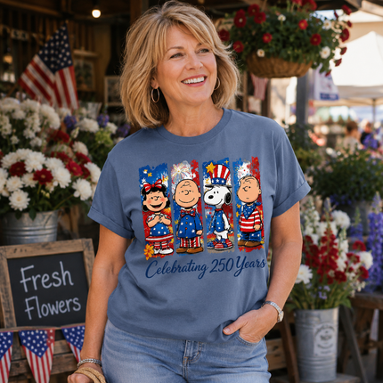 Comfort Colors 250th Anniversary USA Celebrating Patriotic Friends T-Shirt