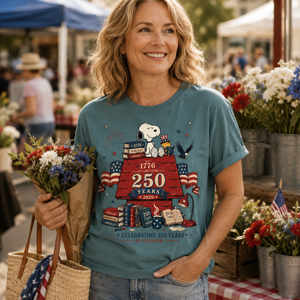 Comfort Colors Celebrating 250 Years Of Freedom Reading Dog T-Shirt