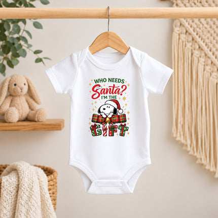 I'm the Gift Funny Christmas Plaid Bow Baby Bodysuit