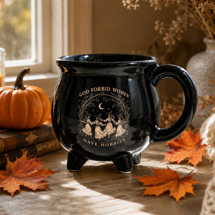 God Forbid Women Have Hobbies Witch Cauldron Mug Halloween