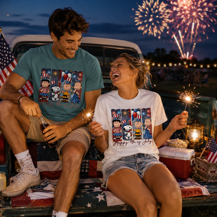 Comfort Colors Happy 4th Of July Patriotic Fireworks Friends T-Shirt