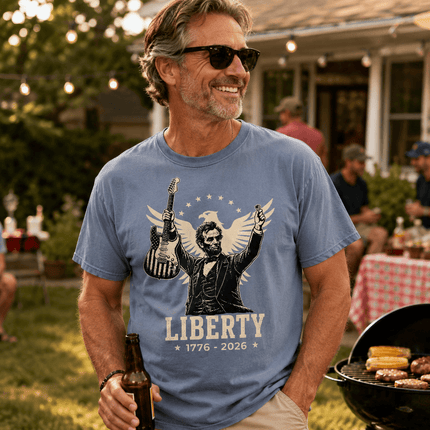 Comfort Colors Liberty 250th Anniversary USA Rockstar Lincoln Eagle T-Shirt