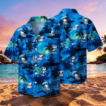 Blue Tropical Island Relaxing Beach Summer Hawaiian Shirt