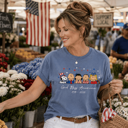 Comfort Colors 250th Anniversary USA God Bless America Patriotic Squad T-Shirt