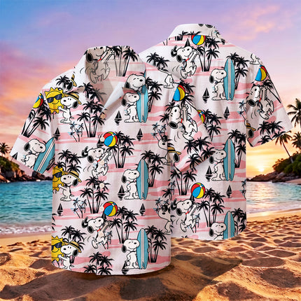 Pink Palm Surf Beach Summer Vacation Hawaiian Shirt