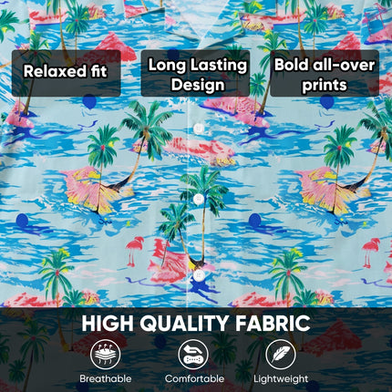 Tropical Island Palm Tree Ocean Beach Summer Hawaiian Shirt