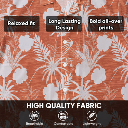 Beach Summer Coral Tropical Palm Floral Hawaiian Shirt