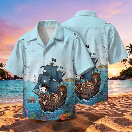 Pirate Ship Ocean Adventure Beach Hawaiian Shirt