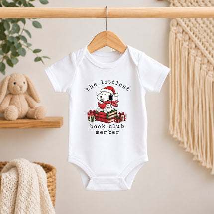 The Littlest Book Club Member Christmas Reader Baby Bodysuit
