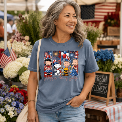 Comfort Colors Happy 4th Of July Patriotic Fireworks Friends T-Shirt