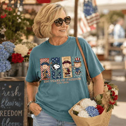 Comfort Colors 250 Years Of Freedom USA Historical Panel Squad T-Shirt