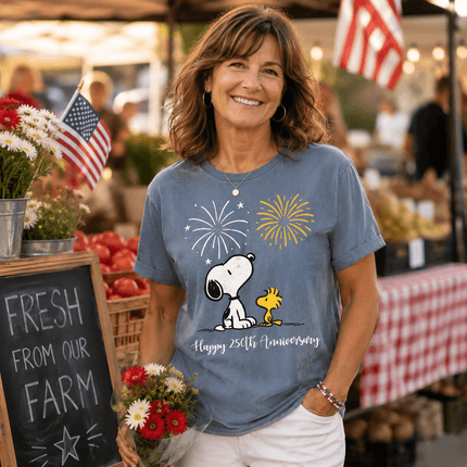 Comfort Colors Happy 250th Anniversary USA Fireworks Watching Dog T-Shirt