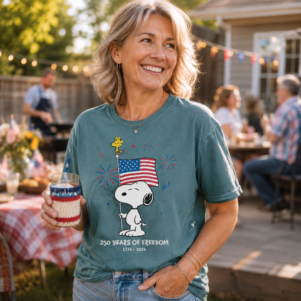 Comfort Colors 250 Years Of Freedom Fireworks Patriotic Dog T-Shirt
