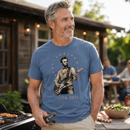 Comfort Colors 1776 2026 250th Anniversary USA Star Arch Lincoln Guitar T-Shirt