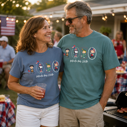 Comfort Colors Patriotic Pals 250th American Milestone Frames T-Shirt