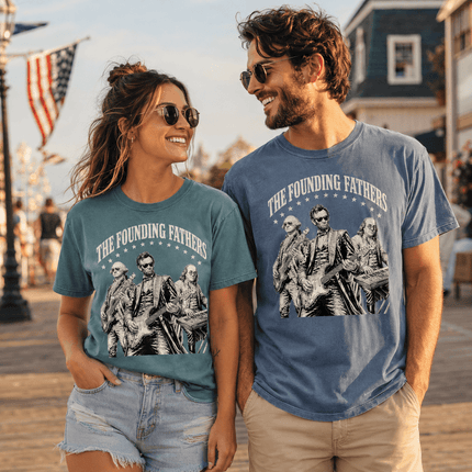 Comfort Colors 250th Anniversary USA The Founding Fathers Rock Band T-Shirt