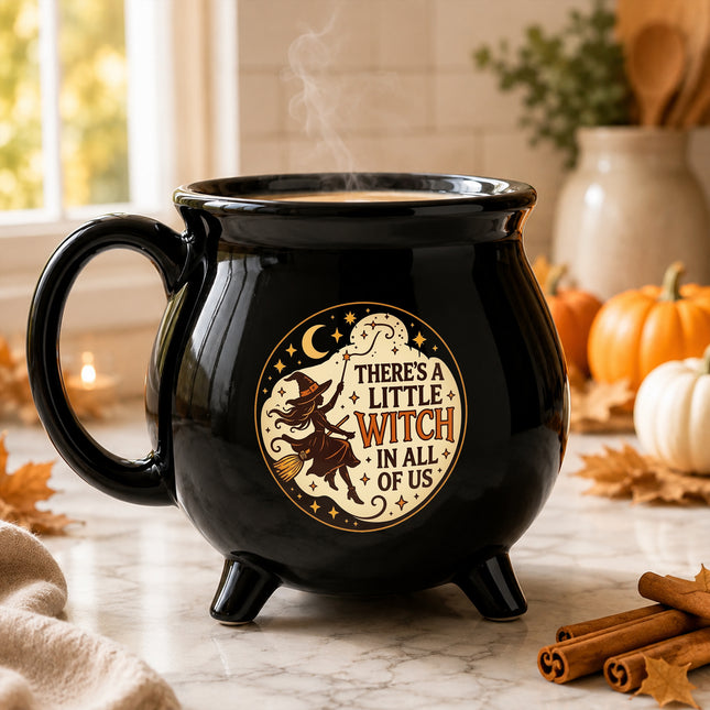 Little Witch Halloween Cauldron Ceramic Mug Gift for Her