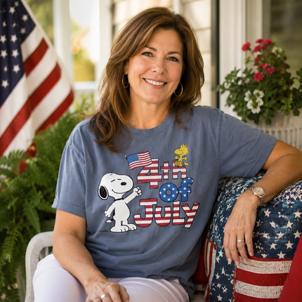 Comfort Colors 4th Of July American Flag Dog T-Shirt