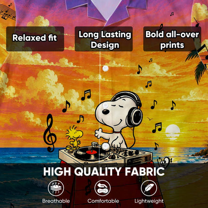 Sunset Beach Music Summer Hawaiian Shirt