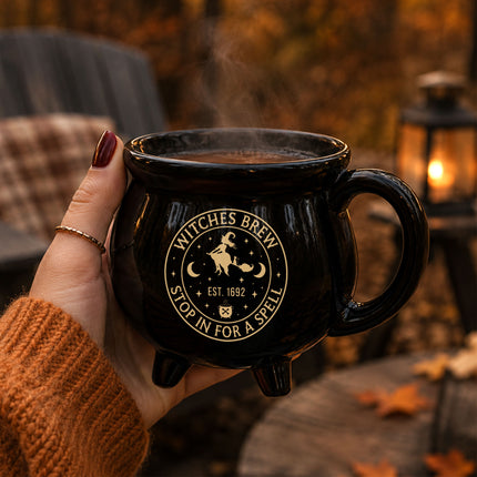 Witches Brew Cauldron Ceramic Mug Halloween Witch Gift
