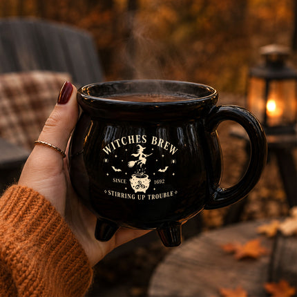 Witches Brew Cauldron Ceramic Mug Halloween Witch Gift