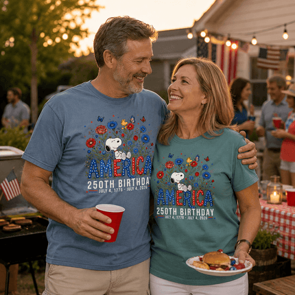4. - AuraNations - Comfort Colors America 250th Birthday Floral Garden Dog T-Shirt - Blue Jean / S - 250TH ANNIVERSARY, ALL, COMFORT COLORS, NO CUSTOM, PRODUCTS, SNPY, TSHIRT