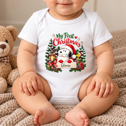 Personalized My First Christmas Baby Name Keepsake Baby Bodysuit