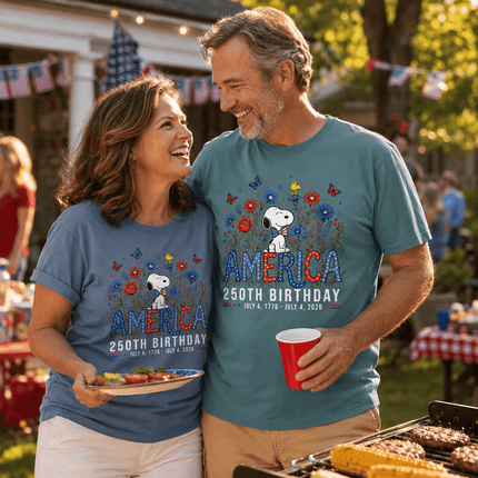 4_02dd3833-0846-45ec-a509-0e4af424ef34 - AuraNations - Comfort Colors America 250th Birthday Bowtie Floral Dog T-Shirt - Blue Jean / S - 250TH ANNIVERSARY, ALL, COMFORT COLORS, NO CUSTOM, PRODUCTS, SNPY, TSHIRT