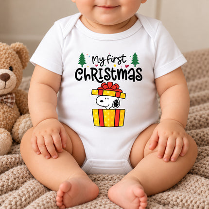 My First Christmas Gift Box Surprise Baby Bodysuit